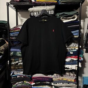 Polo by Ralph Lauren Black Short Sleeve Crew Tee with Red Pony